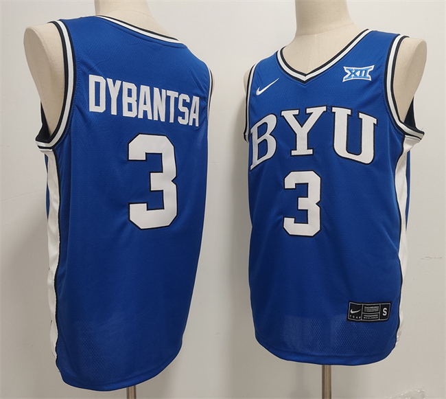 Men's Duke Blue Devils #3 AJ Dybantsa Blue Stitched Basketball Jersey